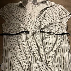 Small oh baby white striped blouse tee.